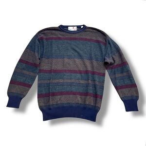 VTG Florence Tricot Striped Cosby Sweater Wool Blend Pullover Mens Sz Large Tall